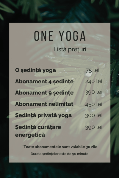Tarife Yoga Constanta
